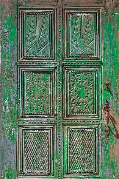 Turkey-Ephesus Details on faded door at ancient city